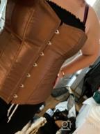 img 1 attached to Plus Size Gothic Overbust Corset Top: Satin And Lace-Up Design For Women review by Heather Schmidt