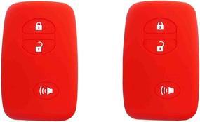 img 4 attached to BAR Autotech Remote Key Silicone Rubber Keyless Entry Shell Case Fob And Key Skin Cover Fit For Toyota 4Runner Venza Avalon Land Cruiser Camry Prius (1 Pair) (Red)