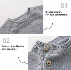 img 2 attached to Pureborn Baby Toddler Boys Girls Pullover Sweater Cotton Knit Button Closure Sweaters