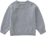 pureborn baby toddler boys girls pullover sweater cotton knit button closure sweaters логотип