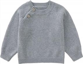 img 4 attached to Pureborn Baby Toddler Boys Girls Pullover Sweater Cotton Knit Button Closure Sweaters