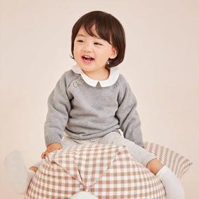 img 3 attached to Pureborn Baby Toddler Boys Girls Pullover Sweater Cotton Knit Button Closure Sweaters