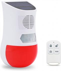 img 4 attached to Solar Siren Light 129DB Security Alarm W/ Remote Control, Motion Detector & IP65 Waterproof For Yard Garden Farm Home