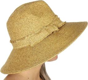 img 2 attached to Wide Brim Paper Straw Beach Hat For Women - Stylish Summer Panama Fedora For Sun Protection In Large Size
