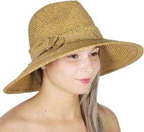 img 3 attached to Wide Brim Paper Straw Beach Hat For Women - Stylish Summer Panama Fedora For Sun Protection In Large Size