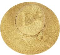 wide brim paper straw beach hat for women - stylish summer panama fedora for sun protection in large size logo