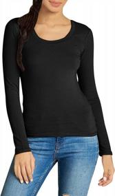 img 1 attached to Emmalise Women'S Long Sleeve T-Shirt With Scoop Neck - Basic Tee For Junior And Plus Sizes