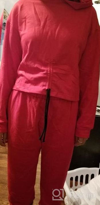 img 1 attached to 👚 Leyay Girl's Cropped Hoodies and Sweatpants: Stylish 2 Piece Drawstring Sweatsuit for Trendy Kids review by Chris Floyd