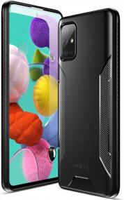 img 4 attached to Poetic Karbon Shield Series For Samsung Galaxy A51 4G Case, [NOT FIT Galaxy A51 5G Version] Slim Fit Shock Absorbing Premium Flexible Soft TPU Case With Carbon Fiber Texture, Matte Black