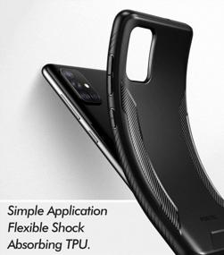 img 1 attached to Poetic Karbon Shield Series For Samsung Galaxy A51 4G Case, [NOT FIT Galaxy A51 5G Version] Slim Fit Shock Absorbing Premium Flexible Soft TPU Case With Carbon Fiber Texture, Matte Black