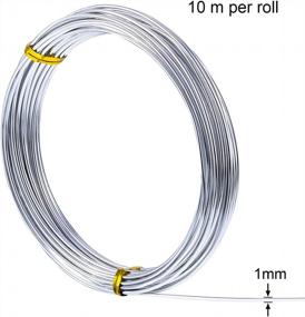 img 3 attached to 33 Feet Bendable Silver Aluminum Craft Wire, 1MM Thickness, Ideal for DIY Crafts, Doll Skeletons, and Beading Projects