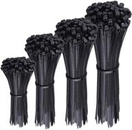 🔗 snug fasteners (sng908) set of 400 assorted black nylon cable zip ties - 4&#34;, 7&#34;, 11&#34; &amp; 14&#34; sizes логотип