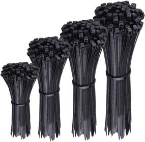 img 1 attached to 🔗 SNUG Fasteners (SNG908) Set of 400 Assorted Black Nylon Cable Zip Ties - 4&#34;, 7&#34;, 11&#34; &amp; 14&#34; Sizes