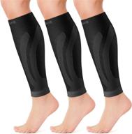 cambivo 3 пары компрессионных рукавов для голени для женщин и мужчин, бандаж для ног для бега, езды на велосипеде, поддержка голени для тренировок (черный, маленький-средний) логотип