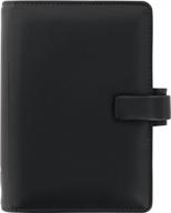 personal black leather-look filofax metropol organizer with week-to-view calendar diary, multilingual, 6 rings, and 2023 dates (c026902-23) logo