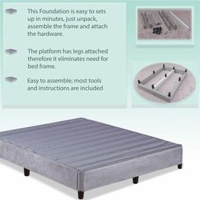 img 2 attached to Sleep In Style And Comfort With Zayton'S 13-Inch Grey King Platform Bed - No Box Spring Or Frame Required!