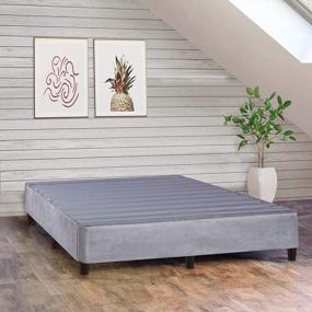 img 4 attached to Sleep In Style And Comfort With Zayton'S 13-Inch Grey King Platform Bed - No Box Spring Or Frame Required!