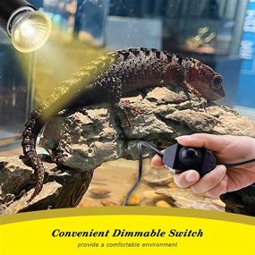 img 2 attached to 🦎 OMAYKEY Adjustable Reptile Lamp Fixture Holder Clamp with 3-pcs 50W UVA + UVB Full Spectrum Sun Lamp Sunbathe Heat Bulb, Extended Stand & Socket, for Pet Habitat Heat Light Bulbs, Black