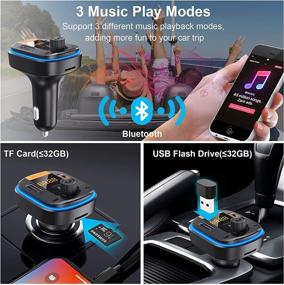 img 2 attached to 🚗 Tensun Bluetooth FM Transmitter for Car - PD20W+QC3.0 Cigarette Lighter Bluetooth 5.0 Radio Receiver with Hands-Free Call & Siri/Google Assistant Support