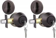 oil rubbed bronze single cylinder deadbolts door lock set with 2 keyed alike cylinders for enhanced security logo