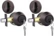 oil rubbed bronze single cylinder deadbolts door lock set with 2 keyed alike cylinders for enhanced security logo