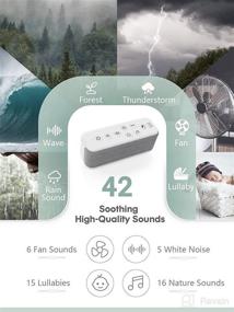 img 3 attached to 🔉 Portable Rechargeable White Noise Machine: 42 Soothing Sounds for Sleep, Home, Office, Baby, Kids - Rain Sound, Auto-Off Timer, Volume Control