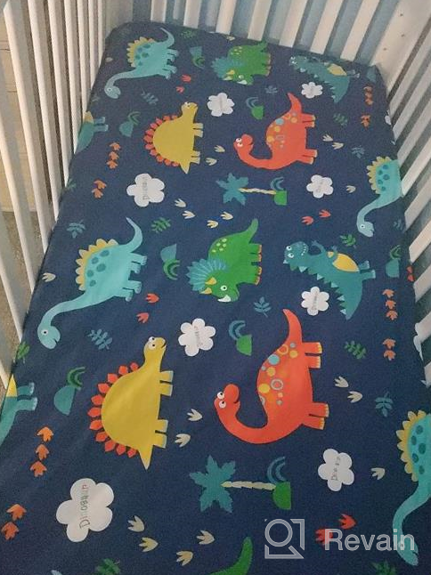 img 1 attached to UOMNY Dinosaur Toddler Sheet - 100% Cotton Fitted Crib Sheet For Standard Crib And Toddler Mattresses review by Derrick Kadam