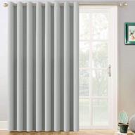 grey blackout thermal patio door curtains by yakamok - grommet top sliding glass door blinds, room darkening split room divider curtains (light grey, 100" w x 84" l) logo