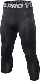 img 4 attached to Maximize Your Workout With Yuerlian Men'S Compression Capri Tights - Cool, Dry, And Comfortable