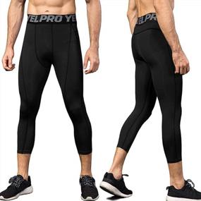 img 3 attached to Maximize Your Workout With Yuerlian Men'S Compression Capri Tights - Cool, Dry, And Comfortable