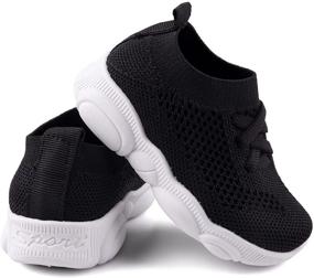 img 4 attached to 👟 Breathe Easy with Toddler Walking Trainers: Boys' Breathable Sneakers