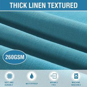 img 3 attached to Premium Teal Linen Tablecloth - H.VERSAILTEX 60X120 Inch Rectangle, Spill-Proof & Waterproof Cover For Dining Buffet Feature Extra Soft And Thick Fabric Wrinkle Free
