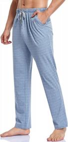 img 4 attached to Men'S Cotton Lounge And Sleepwear Pants With Pocket - Comfortable PJ Bottoms By COLORFULLEAF