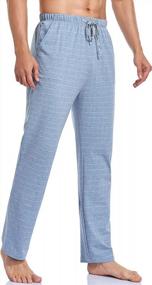 img 3 attached to Men'S Cotton Lounge And Sleepwear Pants With Pocket - Comfortable PJ Bottoms By COLORFULLEAF