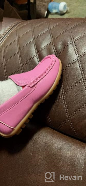 img 1 attached to CoXist Toddlers Leather Loafer Moccasin Girls' Shoes: Stylish Comfort for Active Little Ones review by Julie Weigel