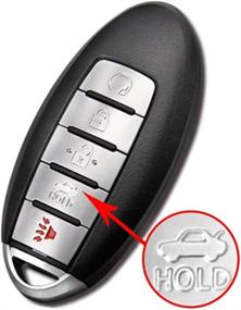 img 3 attached to 🔑 New Keyless Entry Remote Key Case Shell Fob for Nissan Altima Maxima Murano Pathfinder Infiniti JX35 Q50 Q60 QX60 - Black (Medium) by MJKEY