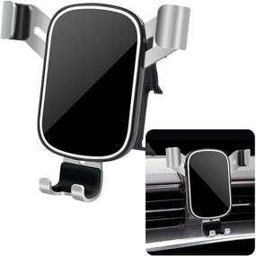 img 4 attached to LUNQIN Car Phone Holder for 2019-2020 Audi A6 A7: Secure & Convenient Mobile Mount for Big Phones with Case, Ideal Auto Accessory for Navigation & Interior Decoration!