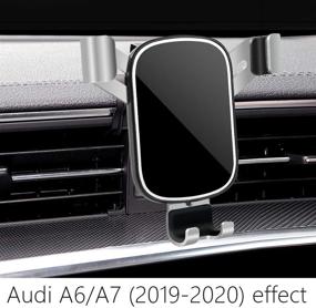 img 3 attached to LUNQIN Car Phone Holder for 2019-2020 Audi A6 A7: Secure & Convenient Mobile Mount for Big Phones with Case, Ideal Auto Accessory for Navigation & Interior Decoration!