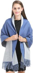 img 4 attached to 🧣 Stay Warm and Stylish with Saferin Cashmere Shawls: Double Sided Winter Women's Accessories, Scarves & Wraps