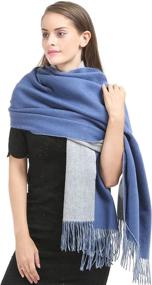 img 2 attached to 🧣 Stay Warm and Stylish with Saferin Cashmere Shawls: Double Sided Winter Women's Accessories, Scarves & Wraps