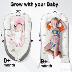 img 2 attached to 👶 Turnextte Baby Lounger with Toy Arch, Pillow, and Blanket - Portable Co Sleeper Nest for Newborns in Bed - Baby Lounger for 0-24 Months