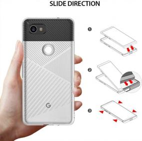 img 1 attached to Ringke Google Pixel 2 XL Case - Bevel Grip Enhanced Diagonal Line Pattern TPU Form Fitting Drop Resistant Defense Minimalism Design Clear Cover
