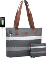 women's lightweight 15.6" laptop shoulder tote bag work school handbag purse 2pc set by lovevook logo