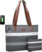 women's lightweight 15.6" laptop shoulder tote bag work school handbag purse 2pc set by lovevook logo