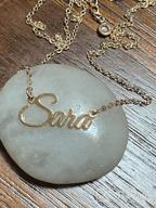 img 1 attached to Custom Name Necklace Personalized, 14K Gold Plated Stainless Steel Name Plate Necklace for Women, Men, Girls - Gold, Rose Gold, Silver Color - Customized Name Word Necklace - MONOOC review by Matthew Carr