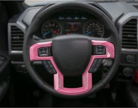 img 2 attached to 🚗 F-150 ABS Pink Steering Wheel Cover Trim: Enhance Style and Protection | 2015-2020 Ford F150, 2017-2020 F250 F350, 2018-2021 Ford Expedition