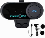 🏍️ freedconn t-comvb мотоциклетная система связи bluetooth 5.0 гарнитура для шлема - дальность 800 м / связь между 2-3 участниками / катание на лыжах / совместное прослушивание музыки / 1 набор с заменяемым жестким и мягким микрофоном. логотип