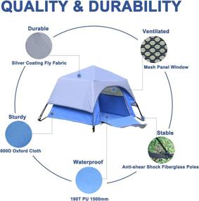 img 3 attached to 🏕️ Yolafe Portable Pet Tent Cave Bed Playpen Kennel - Easy Instant Setup, Perfect for Camping with Cats and Dogs - Blue