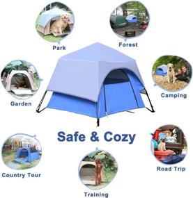 img 1 attached to 🏕️ Yolafe Portable Pet Tent Cave Bed Playpen Kennel - Easy Instant Setup, Perfect for Camping with Cats and Dogs - Blue