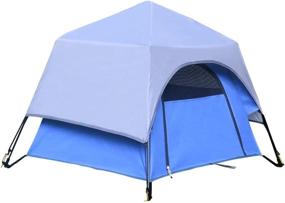 img 4 attached to 🏕️ Yolafe Portable Pet Tent Cave Bed Playpen Kennel - Easy Instant Setup, Perfect for Camping with Cats and Dogs - Blue